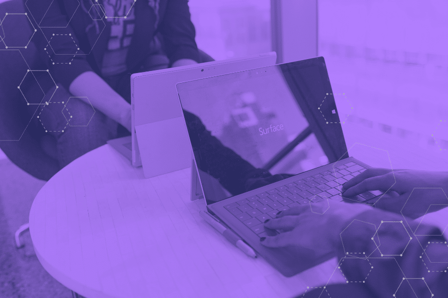 Laptop secured with Microsoft Endpoint protection, illustrating advanced cybersecurity features for device management and threat prevention.