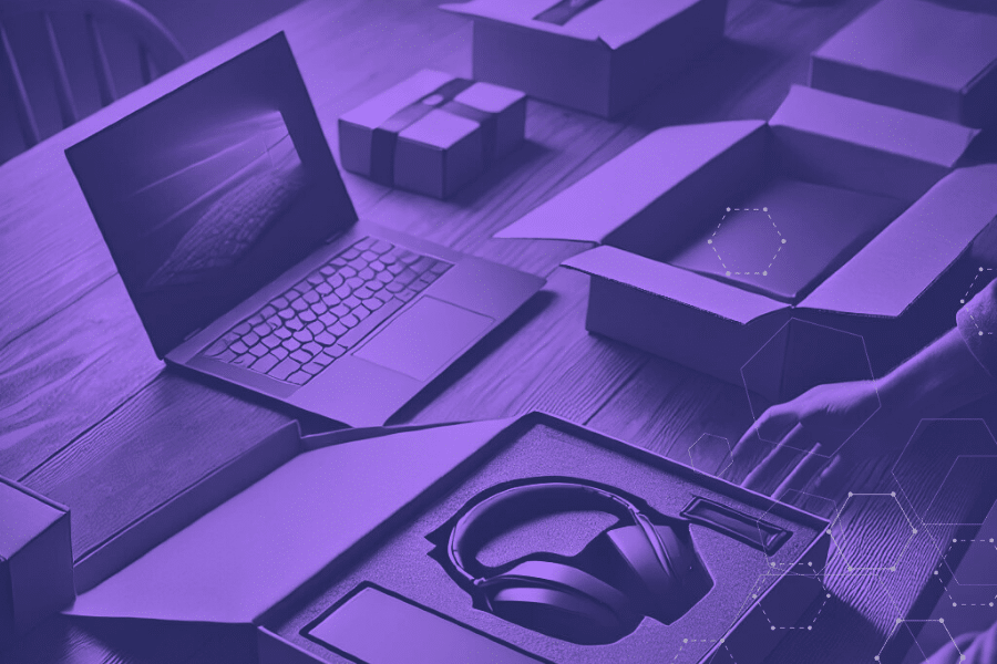 Zero-touch deployment of a laptop, pre-configured with security settings and software before shipping to the user for seamless setup.