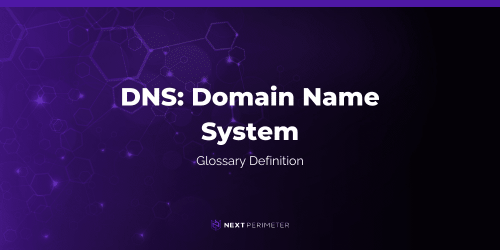 dns domain name system glossary definition graphic with next perimeter logo