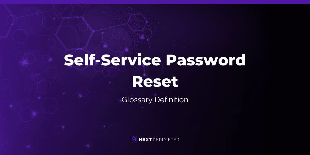 self-service password reset glossary definition graphic with next perimeter logo