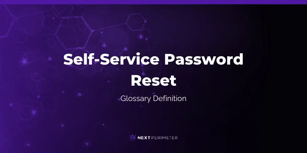 self-service password reset glossary definition graphic with next perimeter logo