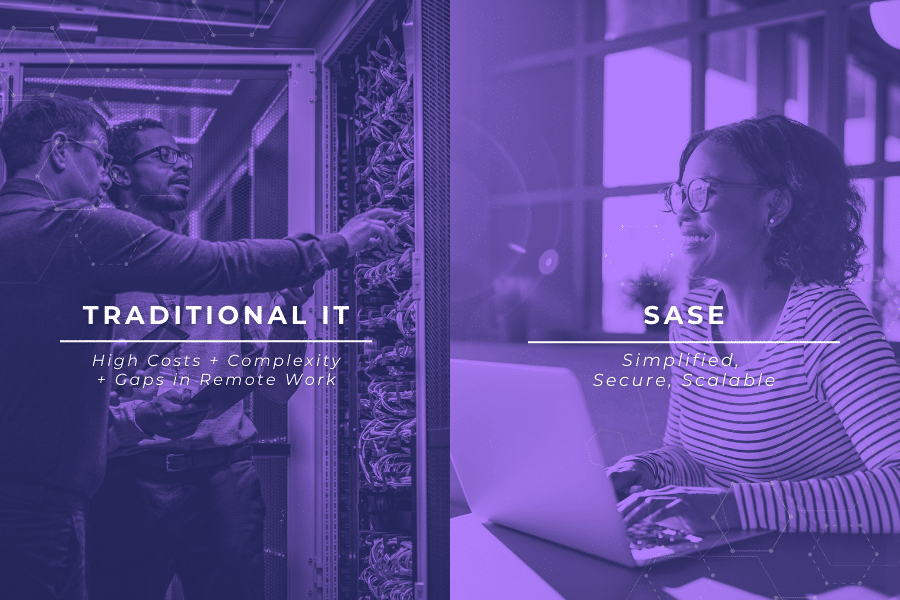 the challenges of traditional IT versus the benefits of SASE