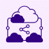 Cloud connected to servers with gear, symbolizing scalable cloud services and modern digital infrastructure management.