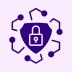 Shield with padlock surrounded by connected nodes, representing streamlined and cost-effective security management.